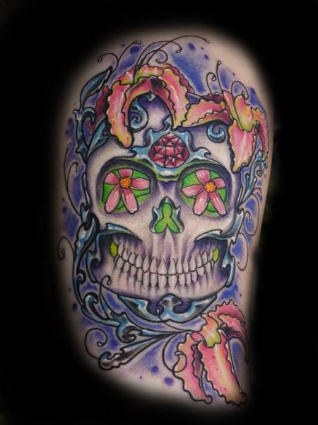 Tattoos - Flowery skull - 92021