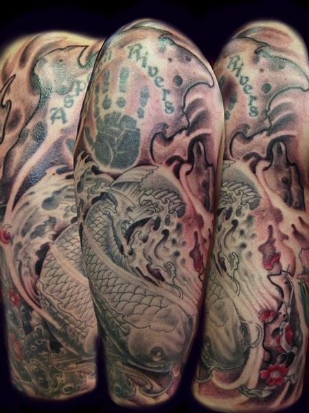 Tattoos - Koi quarter sleeve  - 91924