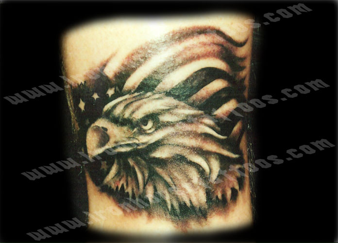 American Flag Eagle Tattoo Black And White