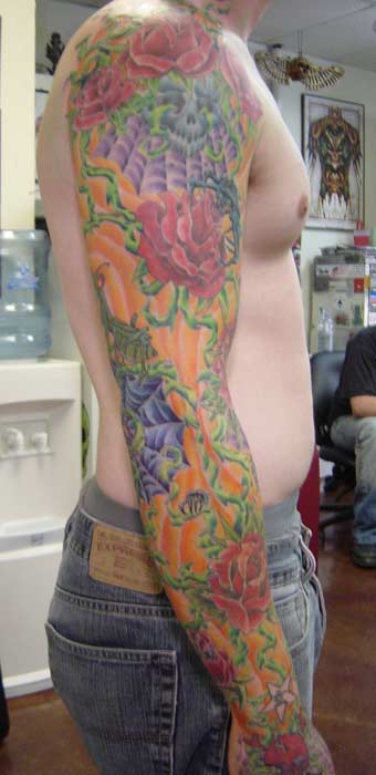 Traditional Rose Tattoo Sleeve / Top 61 Best Rose Sleeve Tattoo Ideas 2021 Inspiration Guide / Traditional snake with skull tattoo design for sleeve.