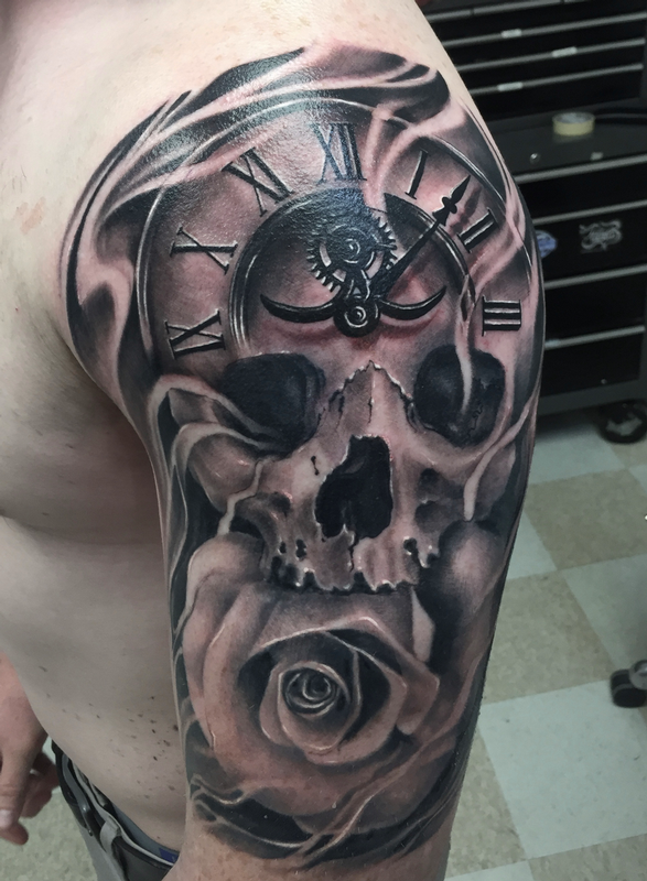 Art Immortal Tattoo  Tattoos  Blackwork  Clock skull