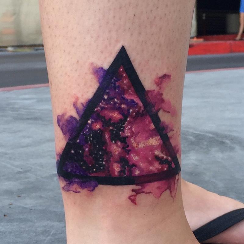 Astronaut with colourful watercolour galaxy  Tattoo dublin Galaxy tattoo  School tattoo