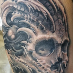 Tattoos - Black and Grey Bio Skull - 130856