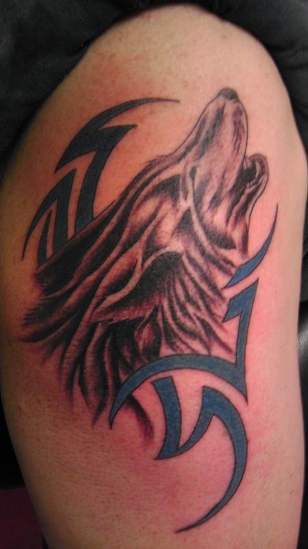 Tattoos - Tribal with Wolf head - 83990