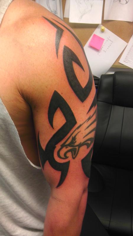 Tattoos - tribal with sports logo - 85682