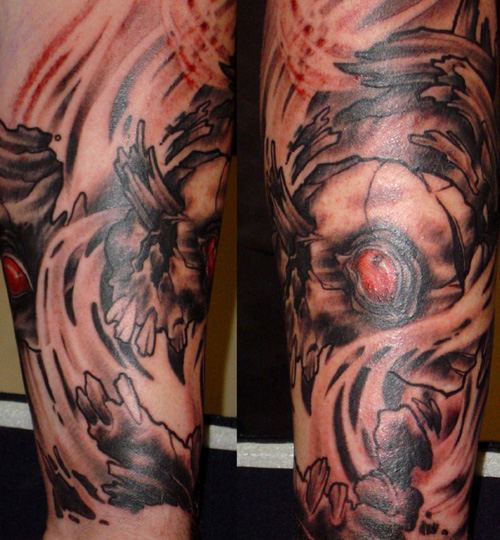 al's skull half sleeve by Jon Sweet: TattooNOW