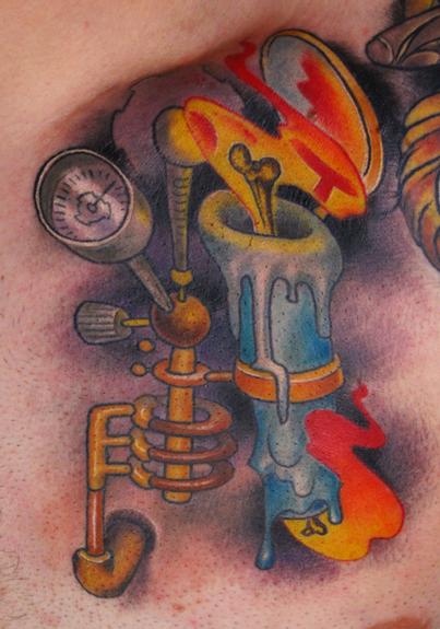 Candle burning at both ends color chest tattoo by Jon von Glahn: TattooNOW Candle burning at both ends color chest tattoo by Jon von Glahn: TattooNOW