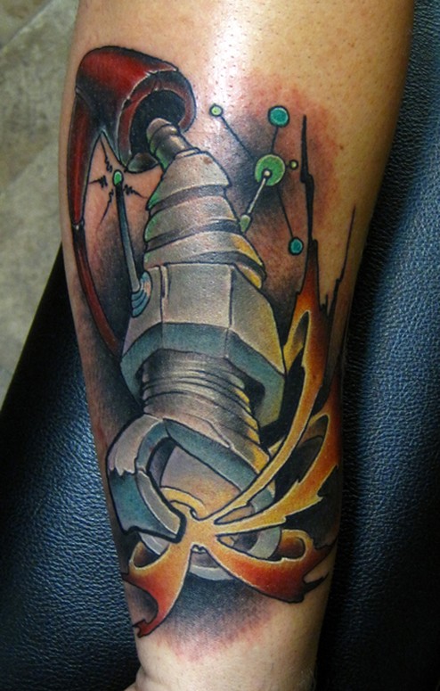 Mechanic Tattoo Designs spark plugs Tattoodesigns