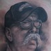 Tattoos - Grandpa black and grey side portrait - 46749