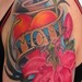 Tattoos - mom heart pink lillies arm tattoo - 46206