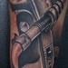 Tattoos - Black and grey Vintage Microphone arm tattoo start to a full music theme sleeve - 52613