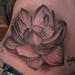 Tattoos - Lotus flower black and grey side girl tattoo - 55909