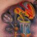 Tattoos - Candle burning at both ends color chest tattoo - 53767