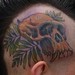 Tattoos - chimp skull fern head tattoo - 46207