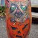 Tattoos - halloween black cat in pumpkin color leg tattoo - 59817