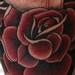 Tattoos - traditional rose skull color arm half sleeve tattoo - 70717