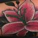 Tattoos - lily flower girl arm color pink floral tattoo - 70720