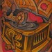Tattoos - steampunk vintage victrola phonograph color leg tattoo - 52682