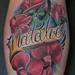 Tattoos - sweet pea flower color leg tattoo - 55996