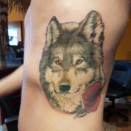 Tattoos - Wolf rose - 127901