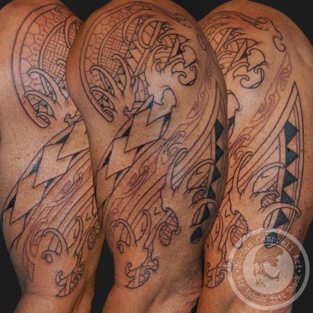 Tattoos - Tribal sleeve in progress - 100301