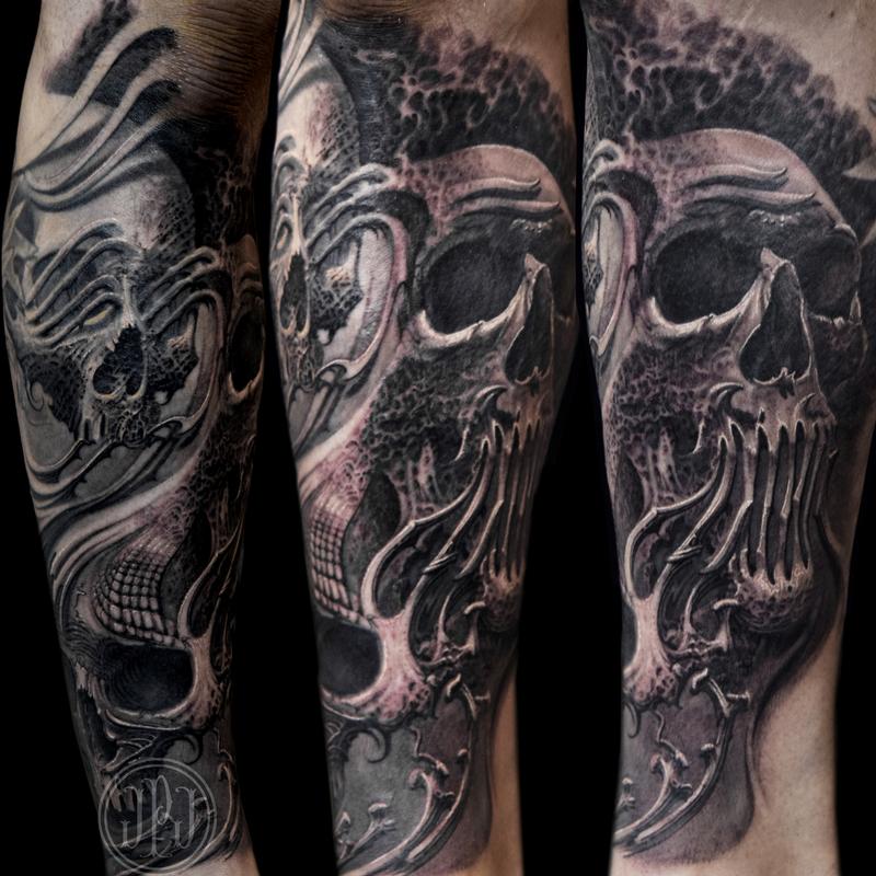 Evil Skull Tattoo Style  Skull HD Png Download  vhv