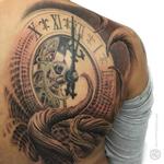 Tattoos - Clock and Trees in progress - 116569
