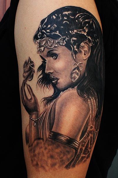 Arrows And Embers Custom Tattooing  Hel portrait tattoo by Sean Ambrose of  Arrows and