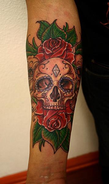 Tattoos - day of the dead skull tattoo - 71103