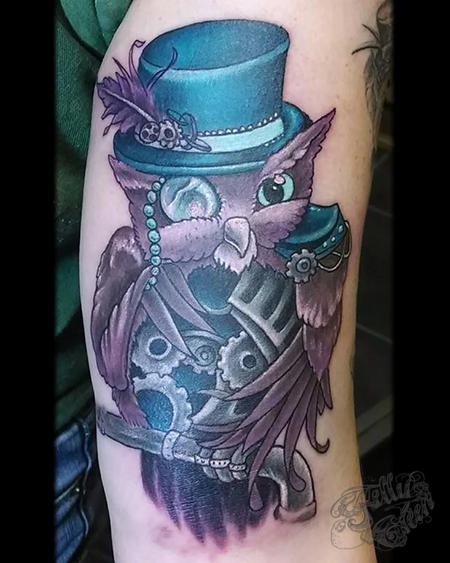 Tattoos - steampunk owl - 99649