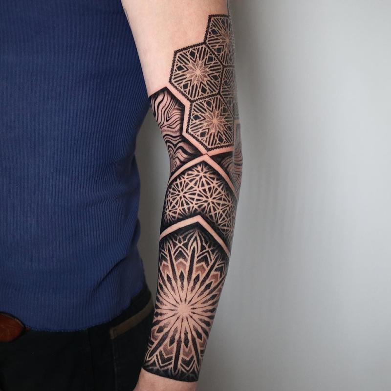 Geometric Forearm Tattoo by Kuro Pattern