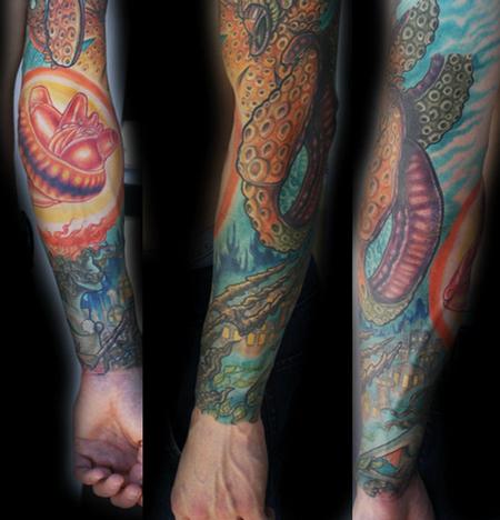 Tattoos - Octopus water world detail - 64818