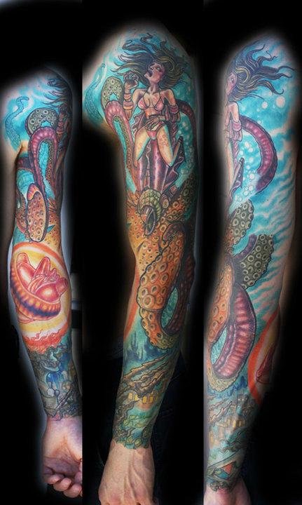Tattoos - Octopus water world  - 64820