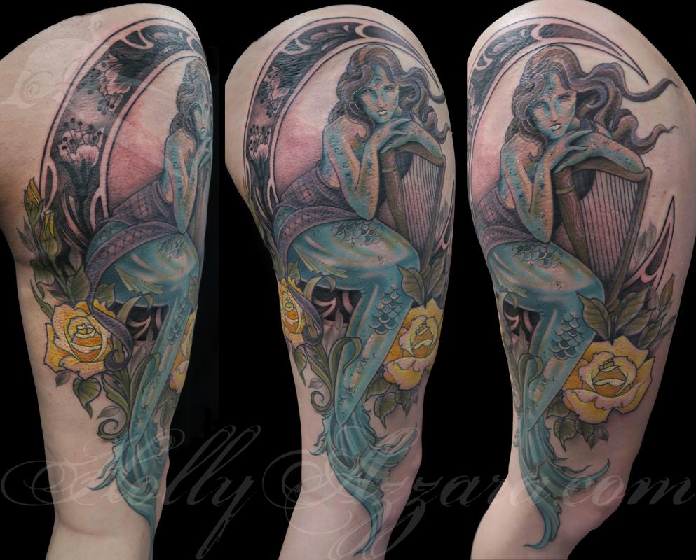 Tattoo uploaded by Kate Gray • Mermaid. Thigh. 3 sittings. • Tattoodo