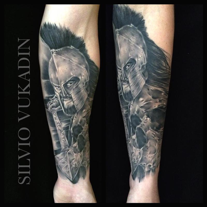 West Side Tattoo - Spartan sleeve, made by @aaronwestsidetattoo  Westsidetattoo.net • • • • • #westside #tattoo #tattoos #tattooart  #tattooartists #tattoomagazine #ink #inkmagazine #spartan #greek #black  #brackandgreytattoo #tattoosleeve #tattoooftheday ...