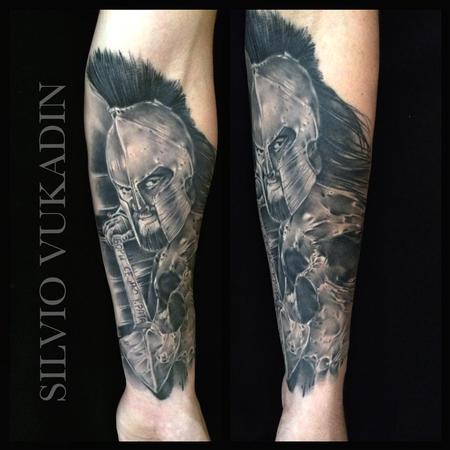Tattoos - Spartan warrior and Skull - 93876