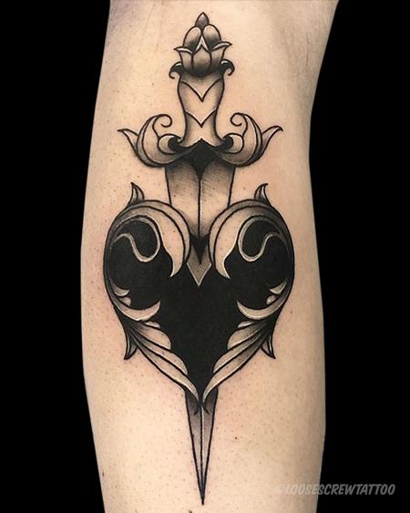 Tattoos - Heart Dagger - 142029