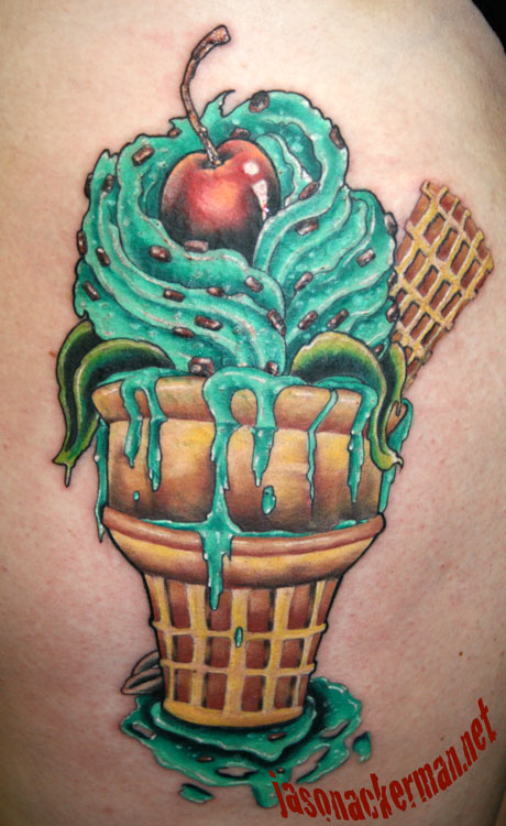 mint chocolate chip mint ice cream rose by Jason Ackerman: TattooNOW
