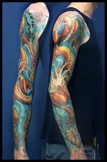 Nautical Dragon sleeve by Lux Altera: TattooNOW Nautical Dragon sleeve by Lux Altera: TattooNOW
