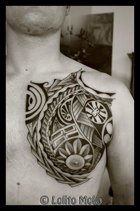 Tattoo of Chest Tribal Cover Up