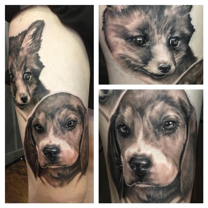 Dogs tattoo by Dean Lawton TattooNOW