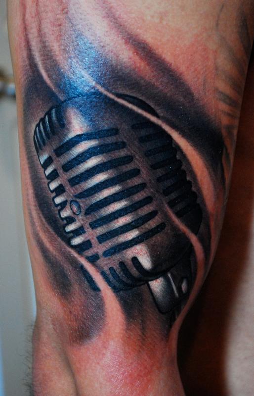 90 Microphone Tattoo Designs For Men  Manly Vocal Ink  Music tattoo  sleeves Microphone tattoo Music tattoos