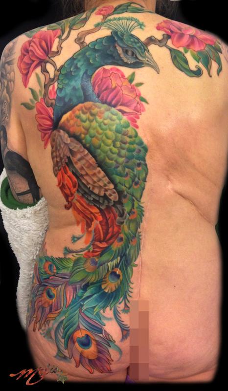 67 Elegant And Pleasing Peacock Tattoos For Back You Should Try