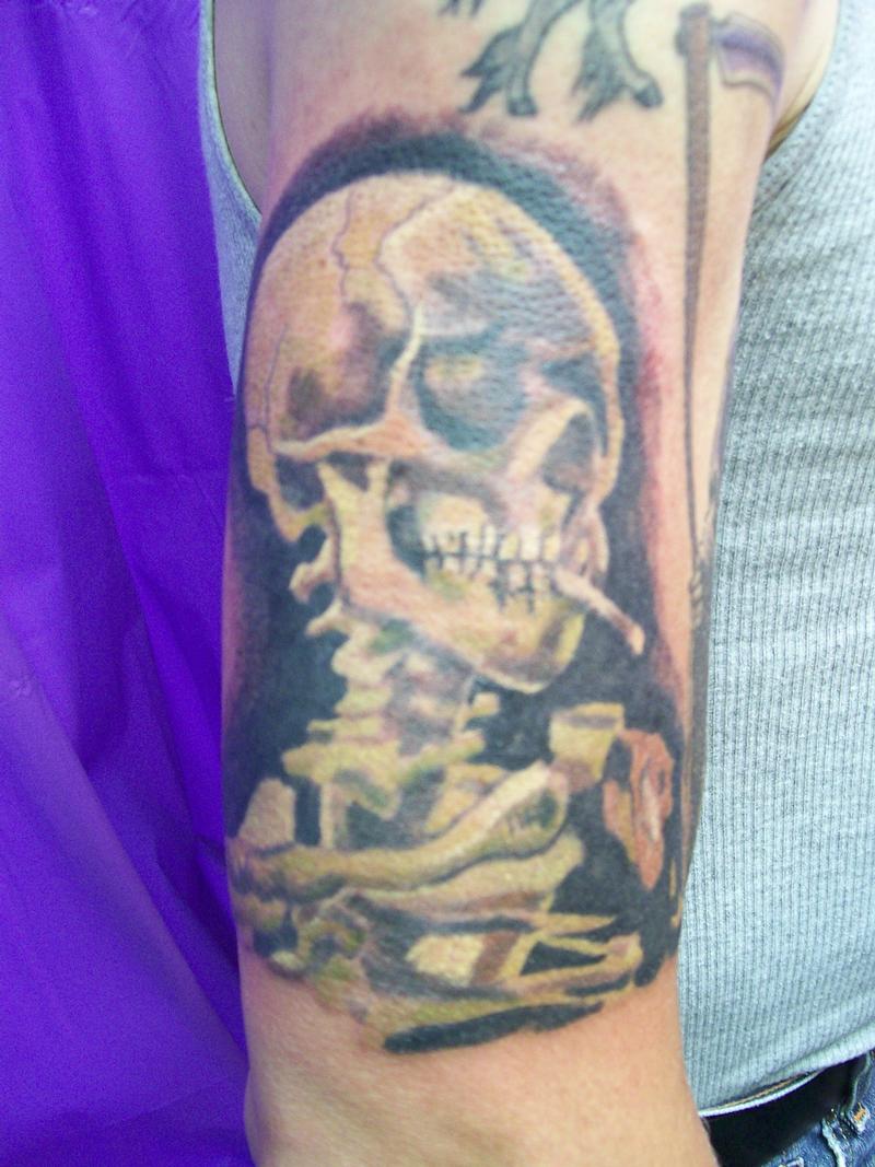 Smoking Skull Tattoo by Brandon Mull: TattooNOW