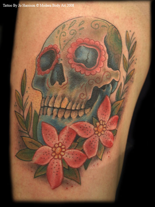 Sugar Skull Tattoo by Jo Harrison TattooNOW