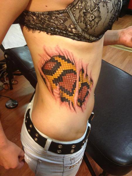 Tattoos - python scales tattoo done by cesar perez ,keene,NH 03431 - 78593