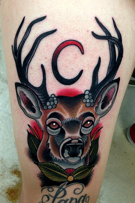 deer moon tattoo by Jonathan Montalvo: TattooNOW