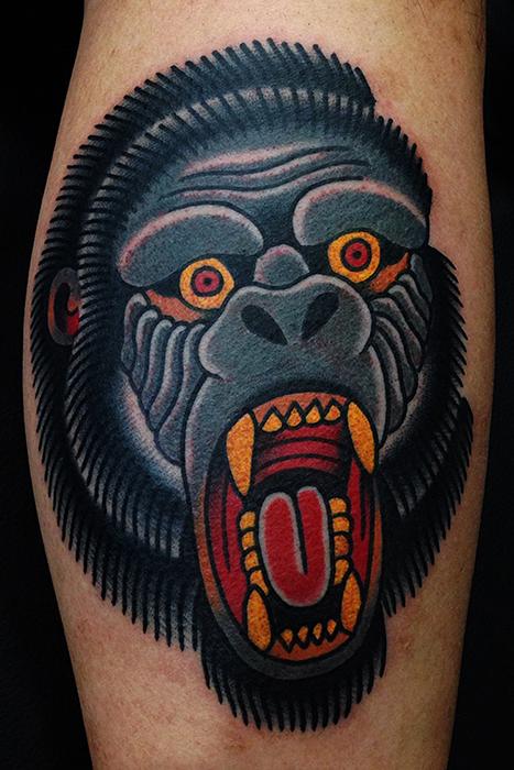 Traditional Gorilla Tattoo Designs