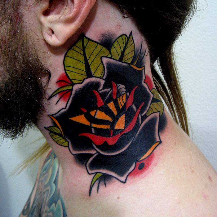 Upside down solid rose tattoo - Tattoogrid.net