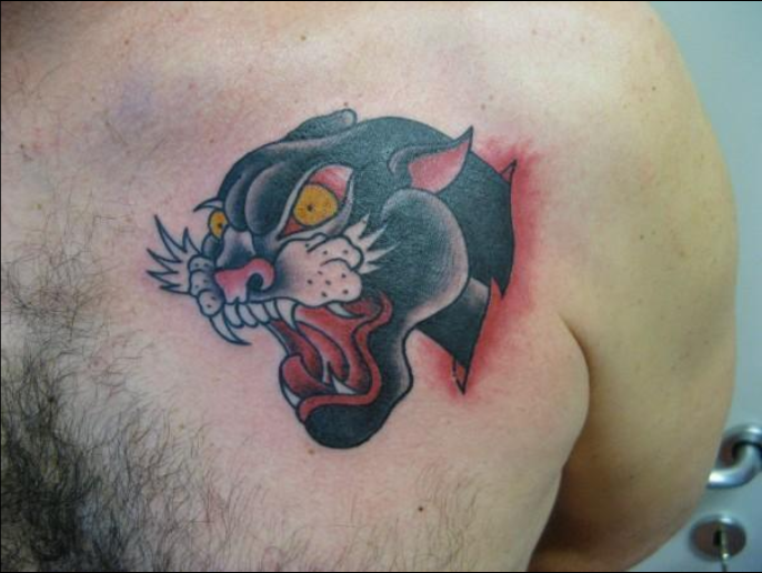 Traditional panther tattoo by Mr. Jack: TattooNOW